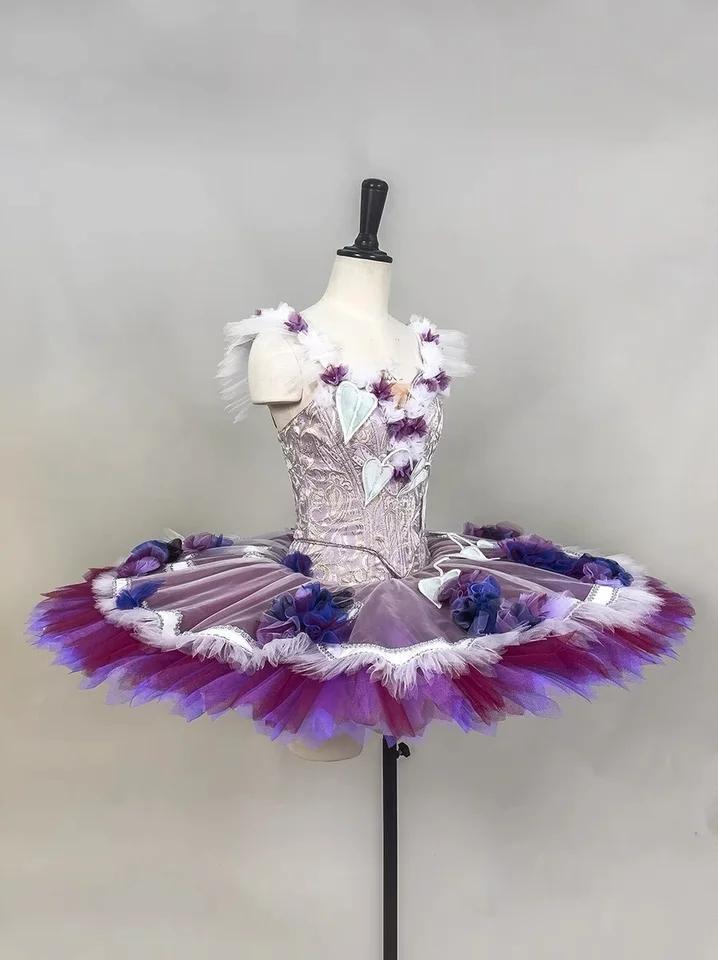 fairy ballet dress Lilac Brocade Platter Tutu Professional Ballet Costume