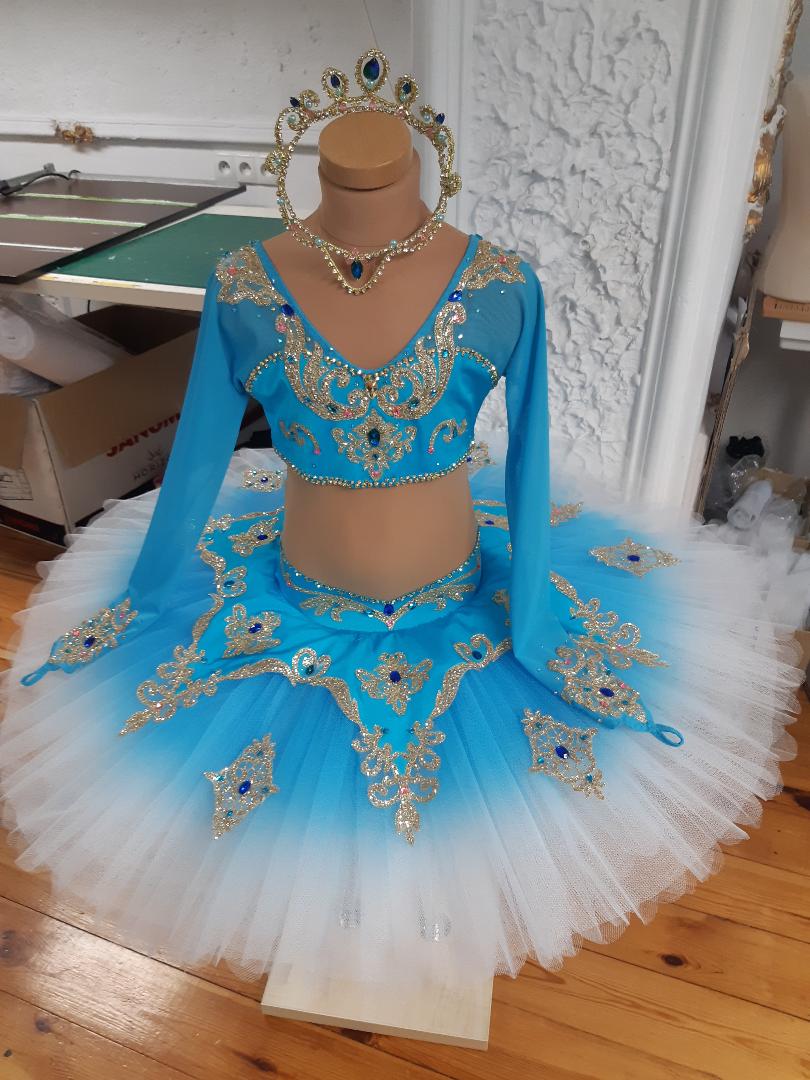 Blue Navy Ombre Tutu Ballet Dance Costume